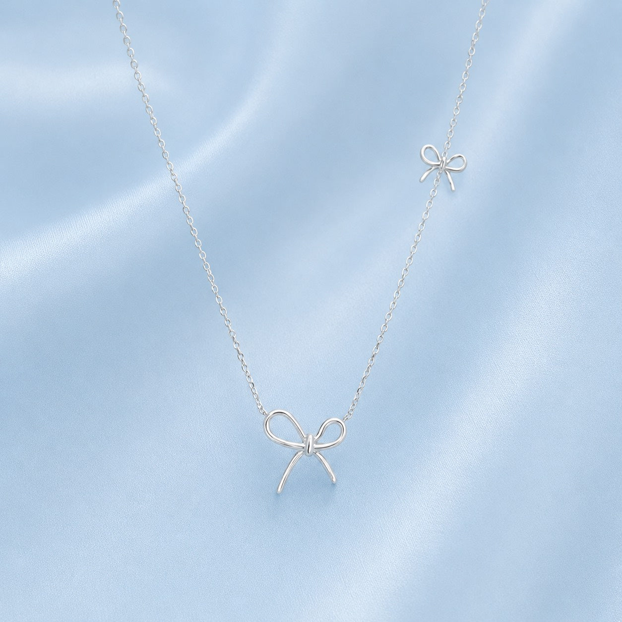 Double Ribbon 925 Necklace