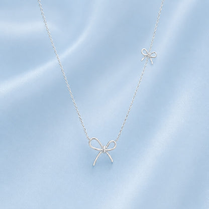 Double Ribbon 925 Necklace