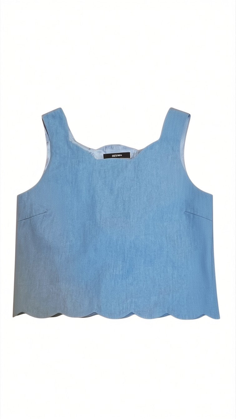 Back Ribbon Sleeveless Blouse